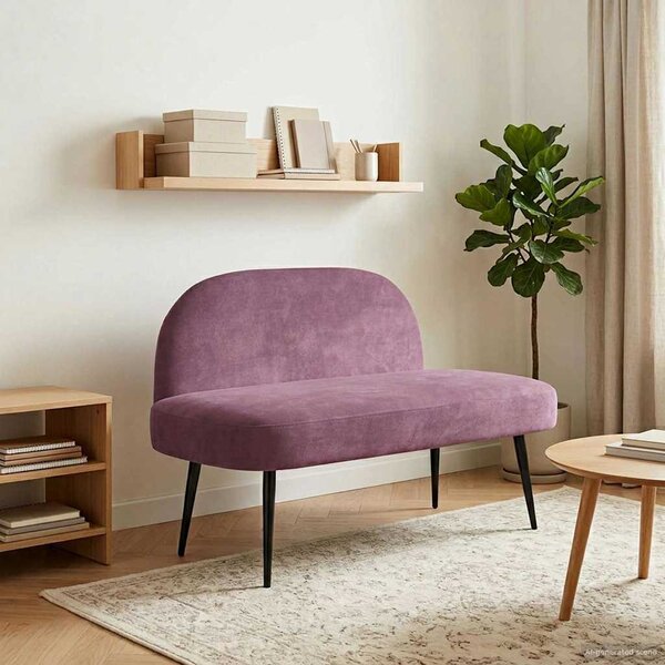VidaXL Kárpitozott pad háttámlával Lila 110 x 60 x 76 cm Bársony