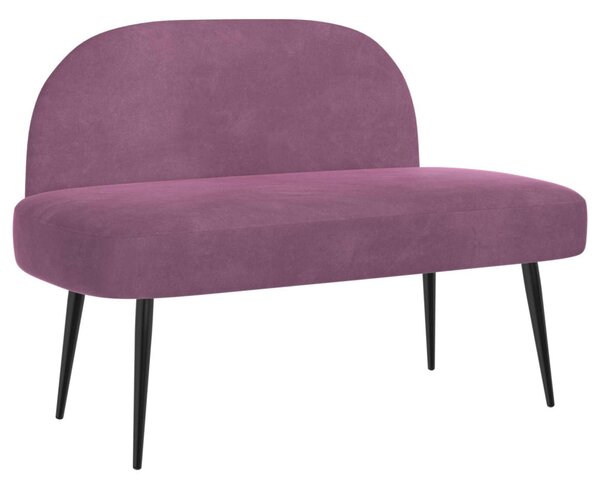 VidaXL Kárpitozott pad háttámlával Lila 110 x 60 x 76 cm Bársony