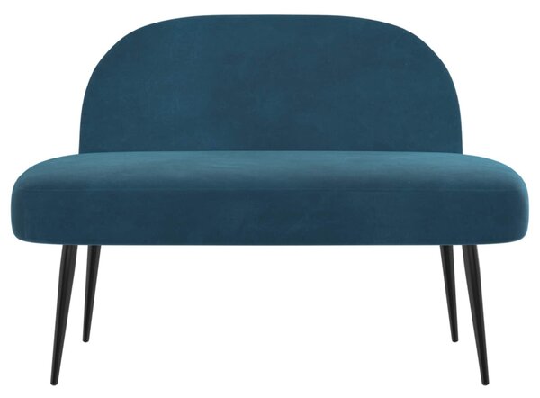 VidaXL Kárpitozott pad háttámlával Kék 110 x 60 x 76 cm Bársony