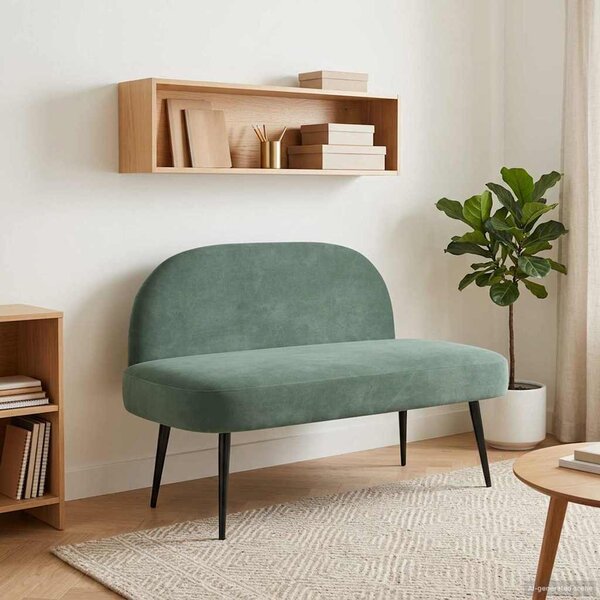 VidaXL Kárpitozott pad háttámlával tengerzöld 110 x 60 x 76 cm Bársony