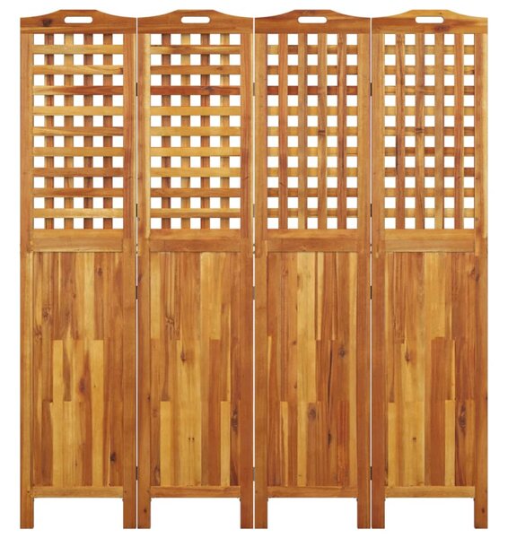 3 paneles tömör akácfa térelválasztó 162x2x180 cm
