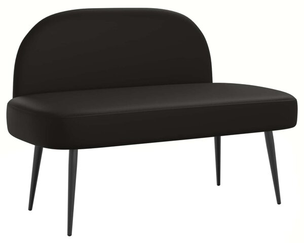 VidaXL Kárpitozott pad háttámlával Fekete 110 x 60 x 76 cm Műbőr