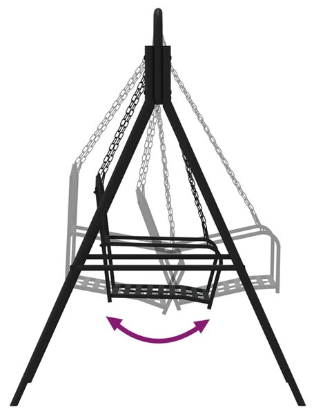Fekete acél hintapad 124 cm