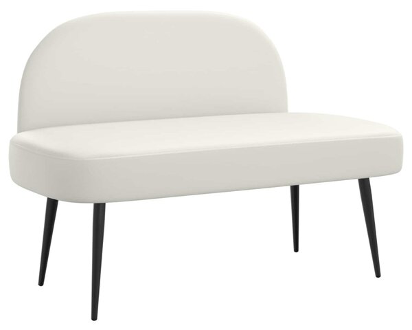 Kárpitozott pad háttámlával Fehér 110 x 60 x 76 cm Műbőr