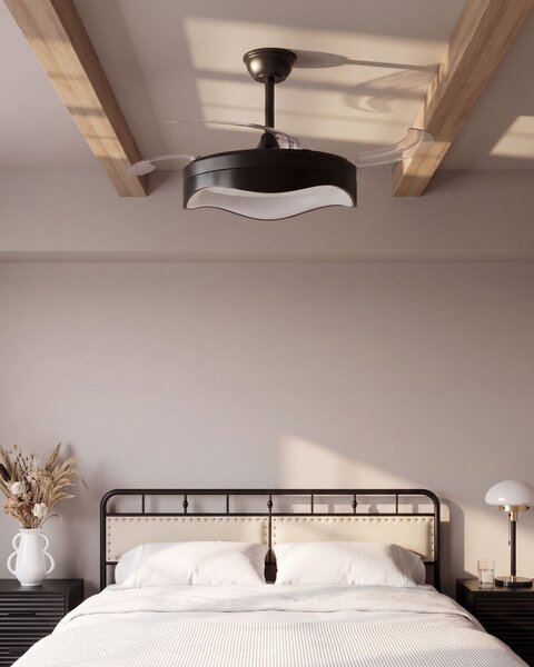 Mennyezeti ventilátor világítással ETONIA Távirányítóval LED Fekete