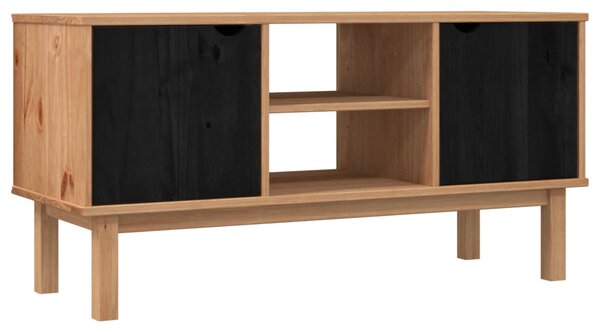 TV állvány OTTA 113,5 x 43 x 57 cm Fekete Tömör Fenyőfa