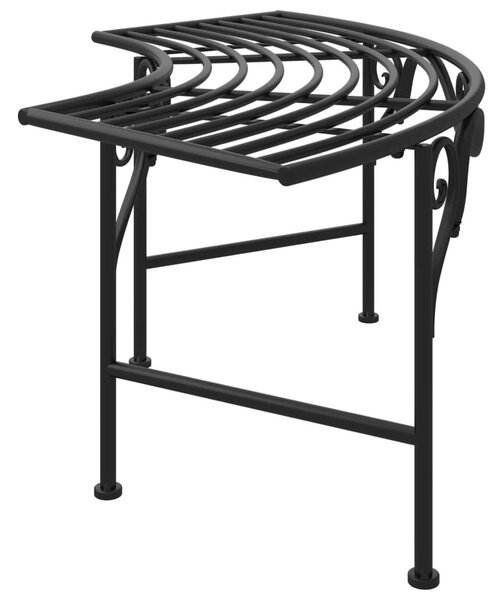VidaXL fekete acél fa körüli pad 113 cm