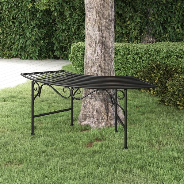VidaXL fekete acél fa körüli pad 113 cm