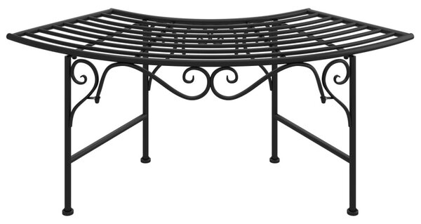 VidaXL fekete acél fa körüli pad 113 cm