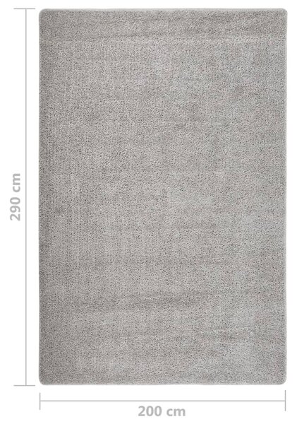 Világosszürke csúszásmentes bozontos szőnyeg 200 x 290 cm