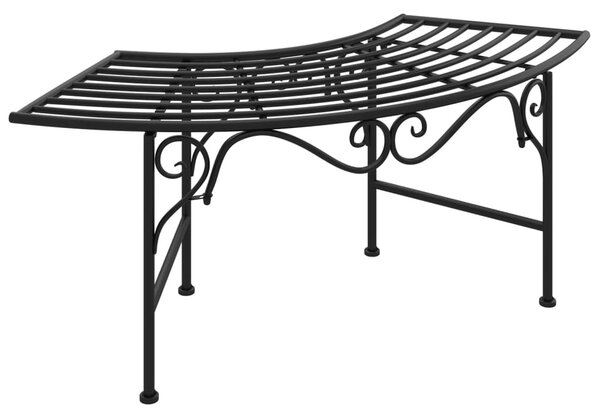 VidaXL fekete acél fa körüli pad 113 cm