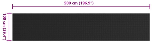 Padló Szőnyeg Fekete 1 x 5 m Gumi