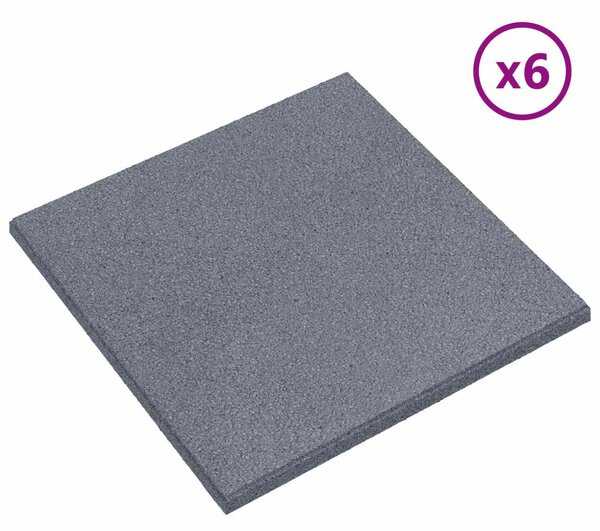 VidaXL Esés elleni védelmi csempék 6 pcs Szürke 50 x 50 cm Gumi