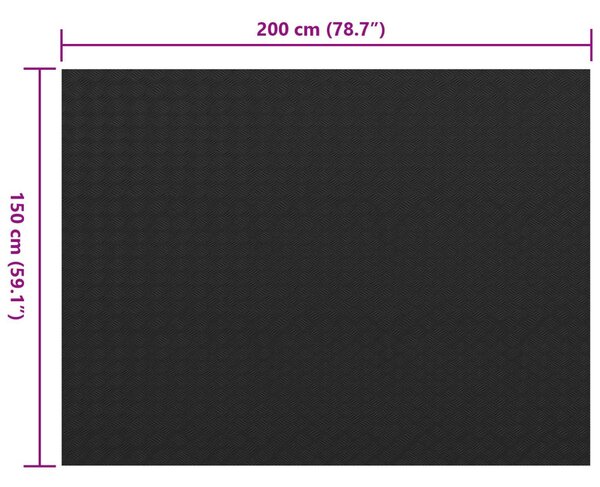 Padló Szőnyeg Fekete 1,5 x 2 m Gumi