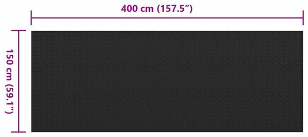 Padló Szőnyeg Fekete 1,5 x 4 m Gumi