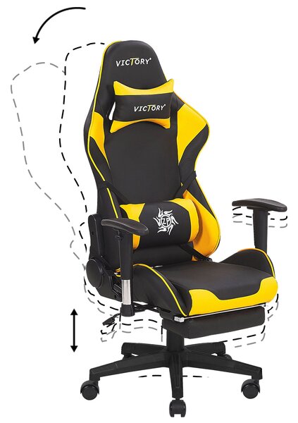 Gamer szék VICTORY Műbőr Sárga