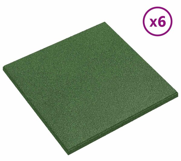 VidaXL Esés elleni védelmi csempék 6 pcs Zöld 50 x 50 cm Gumi