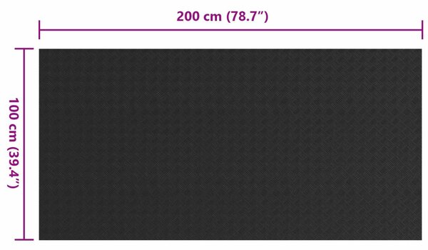 Padló Szőnyeg Fekete 1 x 2 m Gumi