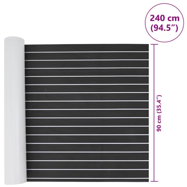 Csónak Szőnyeg Csíkos Sötétszürke és Fehér 240 x 90 cm EVA