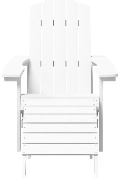 Fehér HDPE kerti adirondack székek lábtartóval és asztallal