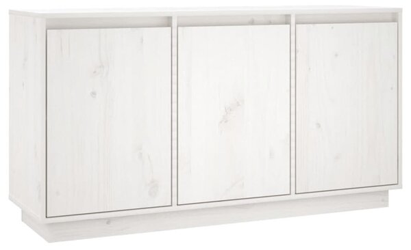 Fehér tömör fenyőfa tálalószekrény 111x34x60 cm