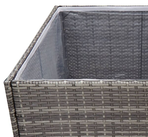 Szürke polyrattan kerti ültetőláda 157x80x80 cm