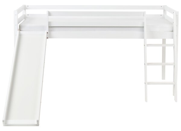 Magasított ágy Fenyő STAPLE 90 x 200 cm Csúszdával Fehér