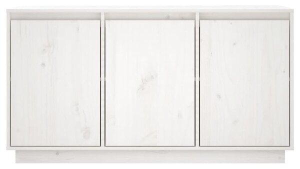 Fehér tömör fenyőfa tálalószekrény 111x34x60 cm