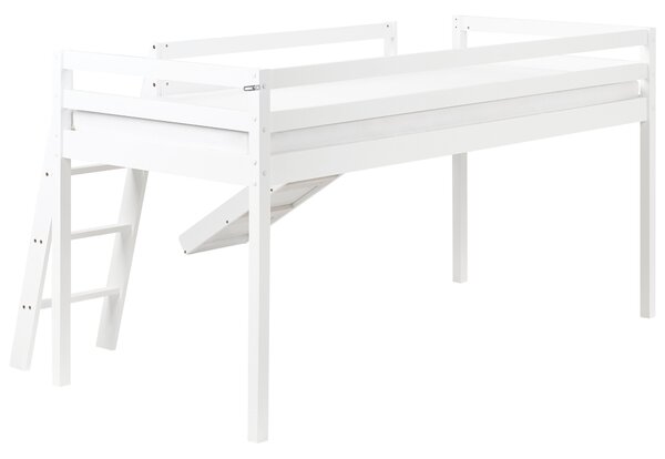 Magasított ágy Fenyő STAPLE 90 x 200 cm Csúszdával Fehér