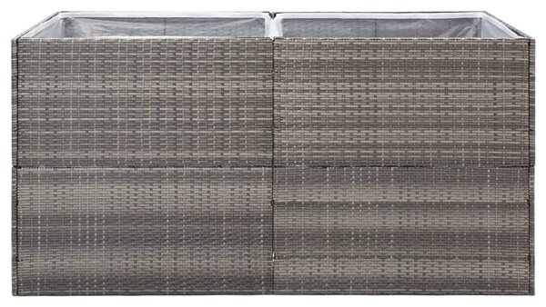Szürke polyrattan kerti ültetőláda 157x80x80 cm