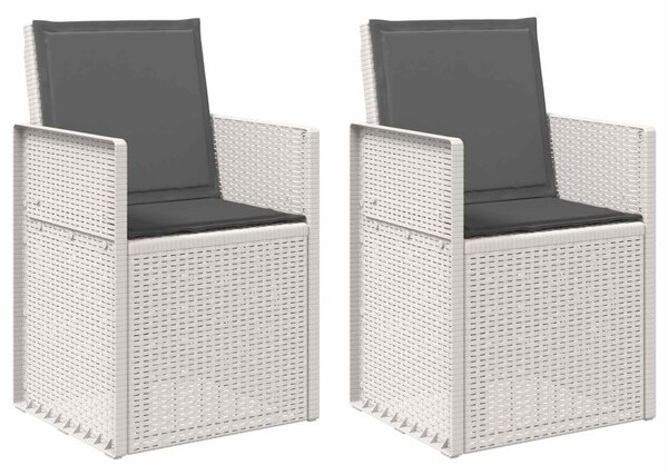 VidaXL Kerti étkező székek 2 pcs Fehér és Antracitszürke PP
