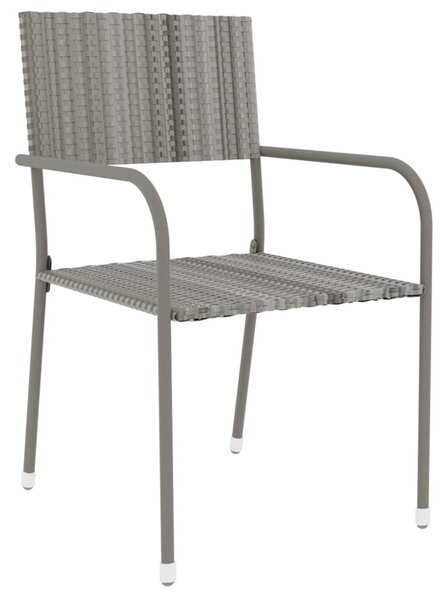 3 részes szürke polyrattan kerti étkezőgarnitúra