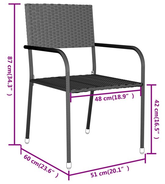 3 részes szürke polyrattan kerti étkezőgarnitúra