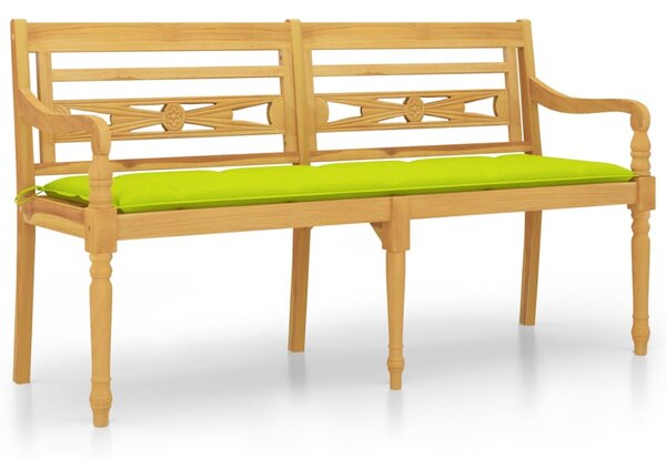 Tömör tíkfa Batavia pad világoszöld párnával 150 cm