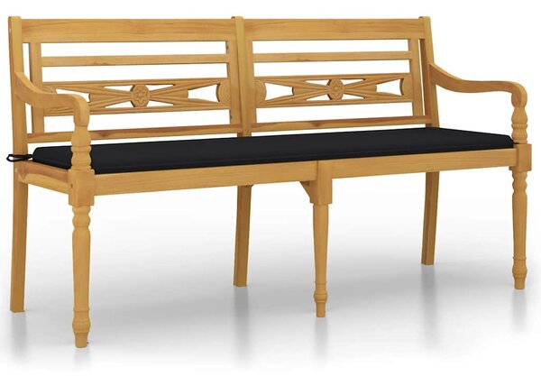 Tömör tíkfa Batavia pad fekete párnával 150 cm