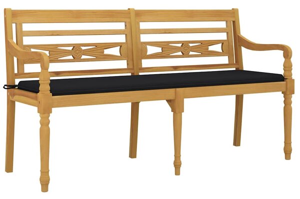 Tömör tíkfa Batavia pad fekete párnával 150 cm