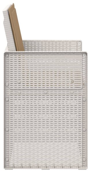 VidaXL Kerti étkező székek 2 pcs Fehér és Tópszínú PP