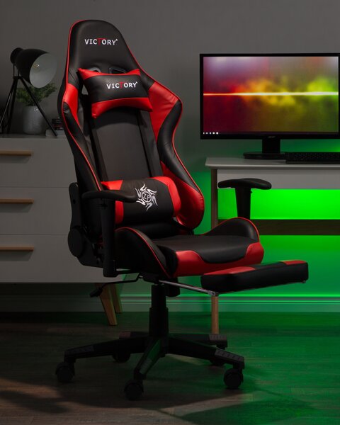 Gamer szék VICTORY Műbőr Piros