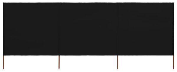 VidaXL fekete szövet 3-paneles szélfogó 400 x 120 cm