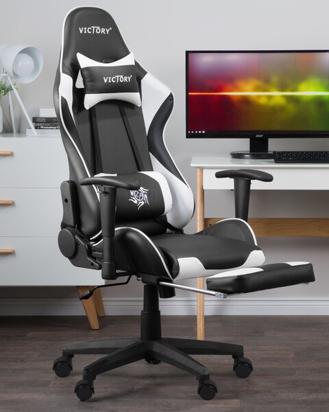 Gamer szék VICTORY Műbőr Fehér