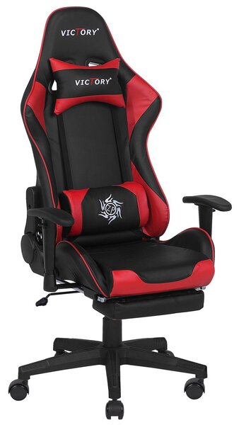Gamer szék VICTORY Műbőr Piros