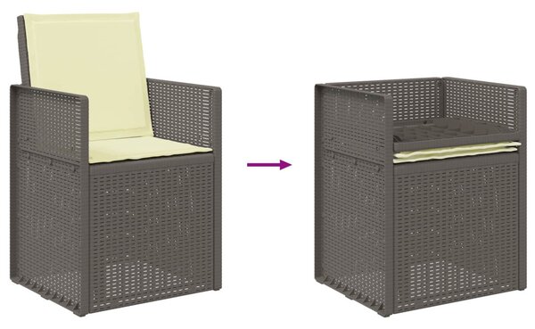 VidaXL Kerti étkező székek 2 pcs Világosszürke és Krém PP
