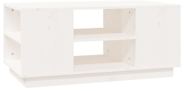 Fehér tömör fenyőfa dohányzóasztal 90 x 49 x 40,5 cm