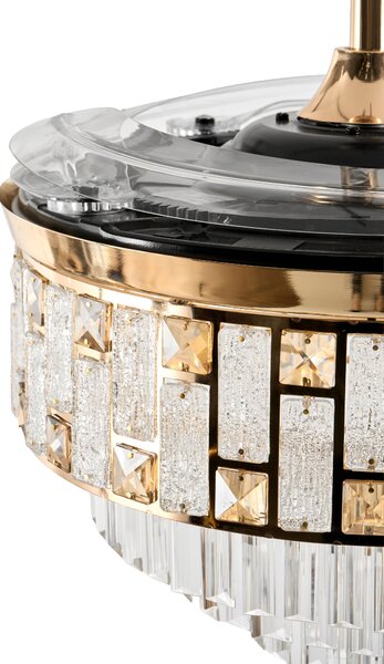 Mennyezeti ventilátor világítással ALAPAHA Távirányítóval LED Arany