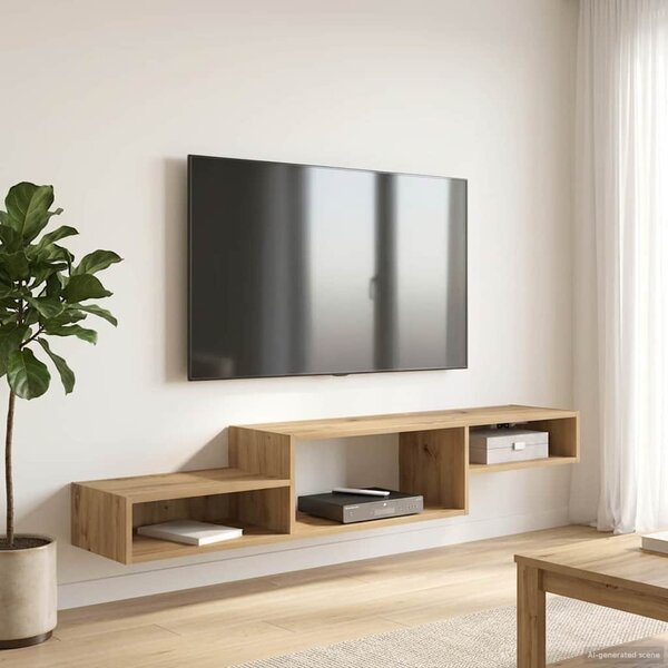 VidaXL Falsítható TV Szekrény Falra szerelhető Kézműves Tölgy