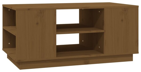 Mézbarna tömör fenyőfa dohányzóasztal 90x49x40,5 cm