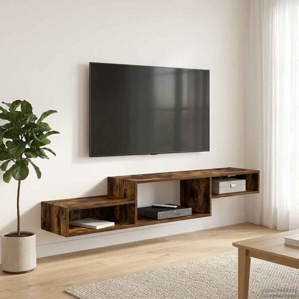 VidaXL Falsítható TV Szekrény Falra szerelhető Füstös Tölgy