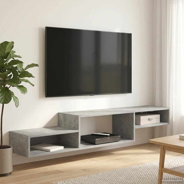 VidaXL Falsítható TV Szekrény Falra szerelhető Betonszürke