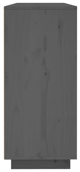 Szürke tömör fenyőfa tálalószekrény 120x35x80 cm