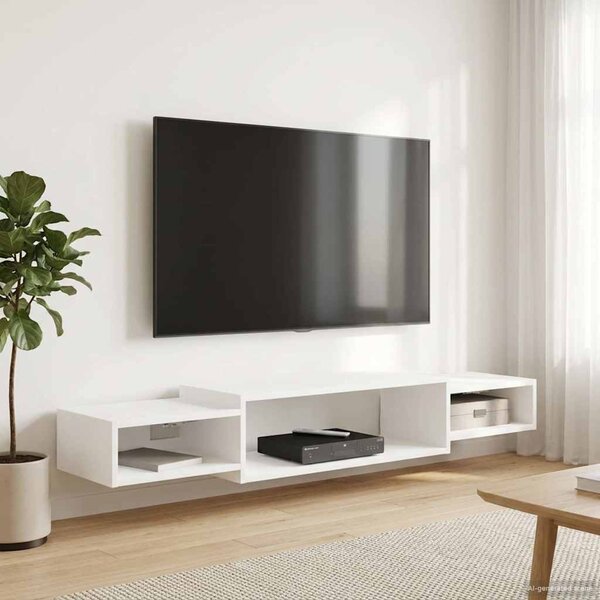 Falsítható TV Szekrény Falra szerelhető Fehér 140 x 28 x 21 cm